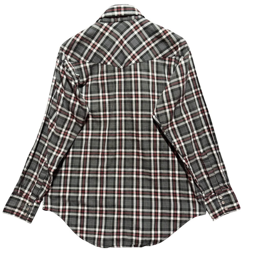 Blair Shirt Western Pearl Snap Plaid Large Paperthin Long Sleeve Flap Pockets - Picture 3 of 7